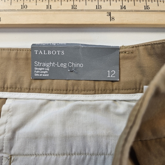 Talbots Corduroy Straight Chino Women’s 12 Pants Slimming NWT Brown Retail $90 - Picture 7 of 9